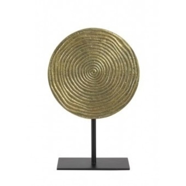 Light en Living Ornament op voet Ø25x38 cm RAWAS ruw a brons cirkel-m zwart