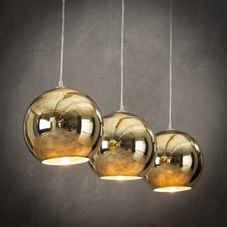 WoonStijl Hanglamp 3L Globe koper