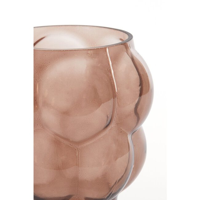 Light en Living Vaas Ø16,5x19 cm OWL glas donker bruin