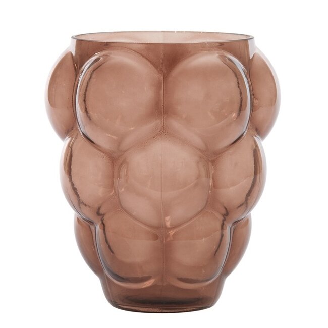 Light en Living Vaas Ø22x25 cm OWL glas donker bruin