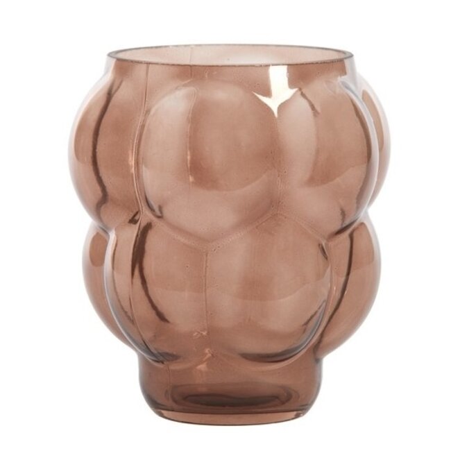 Light en Living Vaas Ø16,5x19 cm OWL glas donker bruin