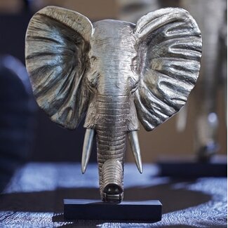 Light & Living Ornament op voet 30x15x35,5 cm ELEPHANT licht goud