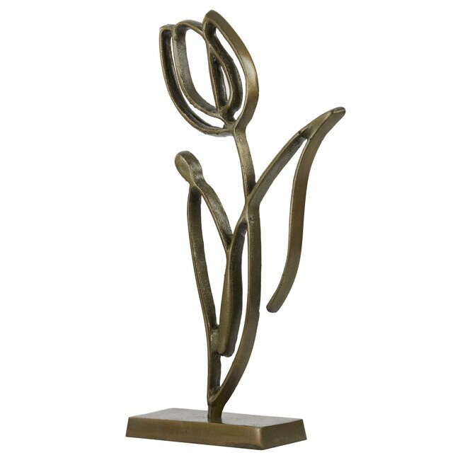Light en Living Ornament op voet 24x8,5x45 cm TULIPANU antiek brons