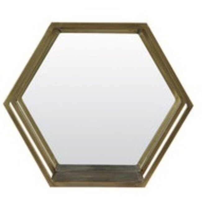 Light en Living Wandrek+spiegel  HUAL antiek brons 57x25,5x50 cm