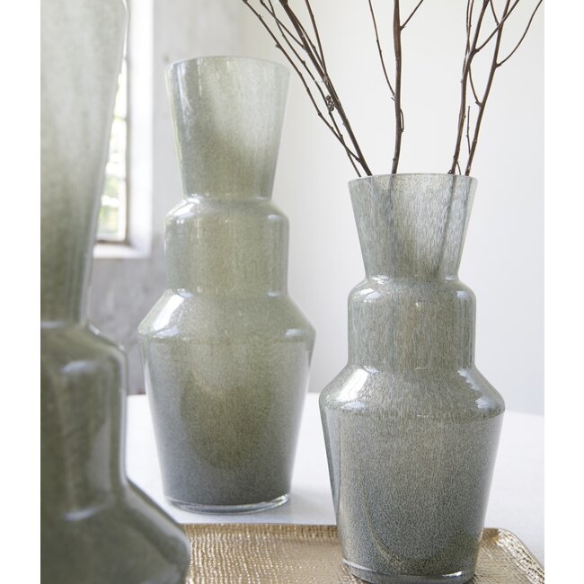 Light en Living Vaas TROSMU glas  grijs-groen - 2 maten