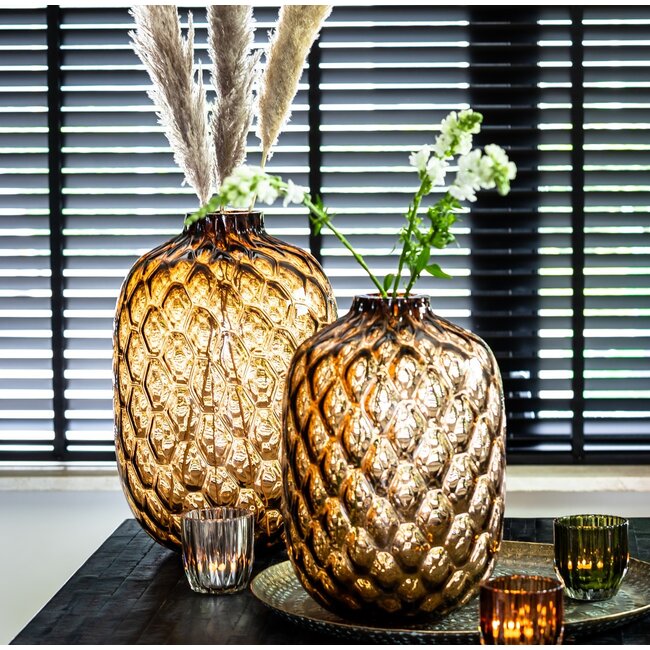 Light en Living Vaas CARINO glas bruin