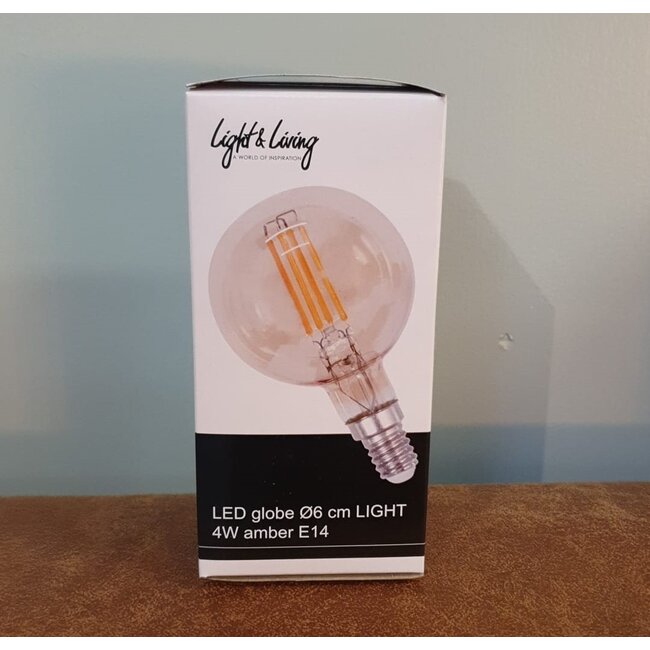 Light & Living LED globe Ø6 cm LIGHT 4W amber E14 Dimbaar