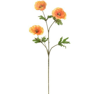 Pure Kunsttak Papaver X3 72 cm geel oranje