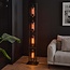 WoonStijl Vloerlamp 4L tower smoke glas-geperforeerd staal