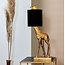 Light en Living Tafellamp 26x16x61 cm GIRAFFE antiek  brons+velvet zwart
