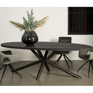 Tower Living Eettafel Selva zwart mango ovaal - 200, 220 of 240 cm