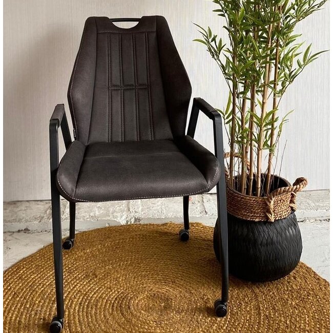 WoonMax Eettafelstoel Axa - cognac, antraciet, taupe en mosgroen