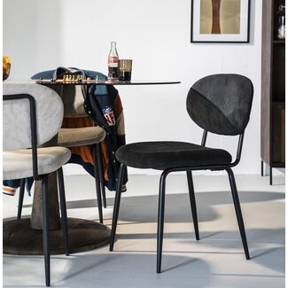 By Boo Eettafelstoel Cosmo zwart - Set van 2 - 1 showroommodel en 1 nieuwe stoel