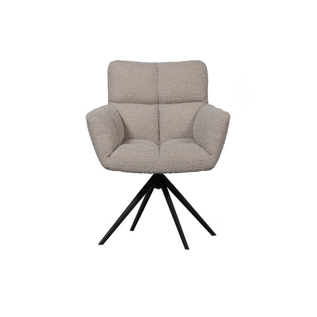 Woood Vinny Draaistoel Met Armleuning Bouclé  Zand