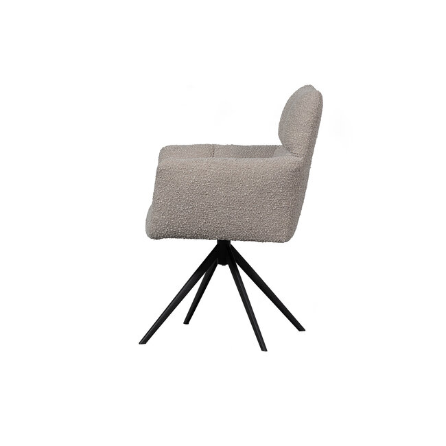 Woood Vinny Draaistoel Met Armleuning Bouclé  Zand