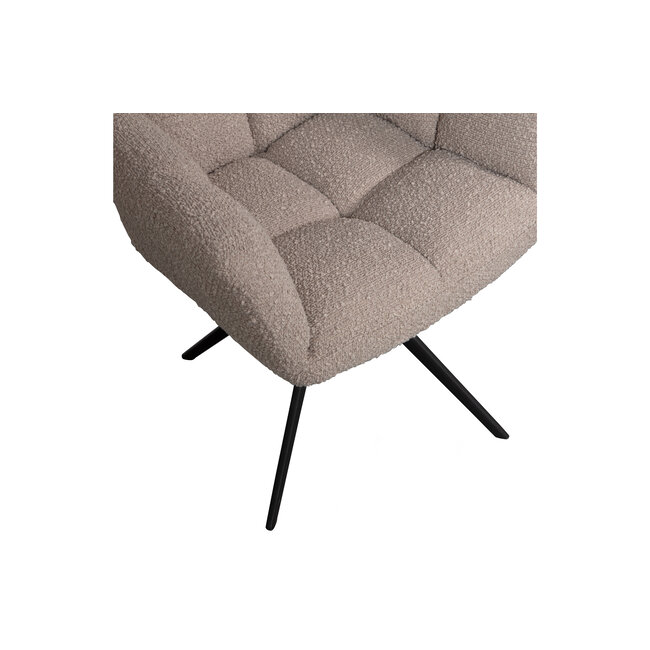 Woood Vinny Draaistoel Met Armleuning Bouclé  Zand