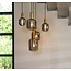 Light en Living Hanglamp 5L Ø66x80 cm LEKAR antiek  brons+smoke glas
