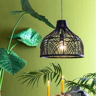 Light & Living Hanglamp POCITA rotan zwart M