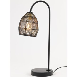Light en Living Tafellamp 23x18x60 cm MEYA mat zwart+goud