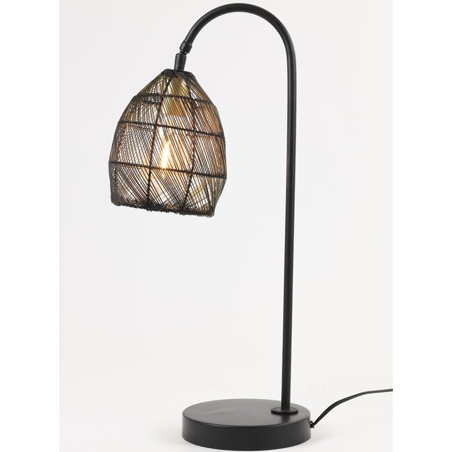 Light en Living Tafellamp 23x18x60 cm MEYA mat zwart+goud