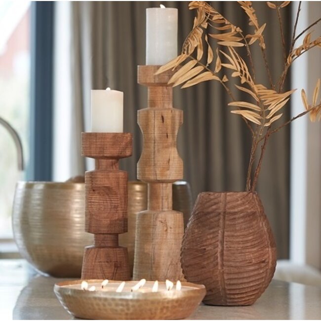 Light en Living Kandelaar EXUMAS hout bruin - 2 maten