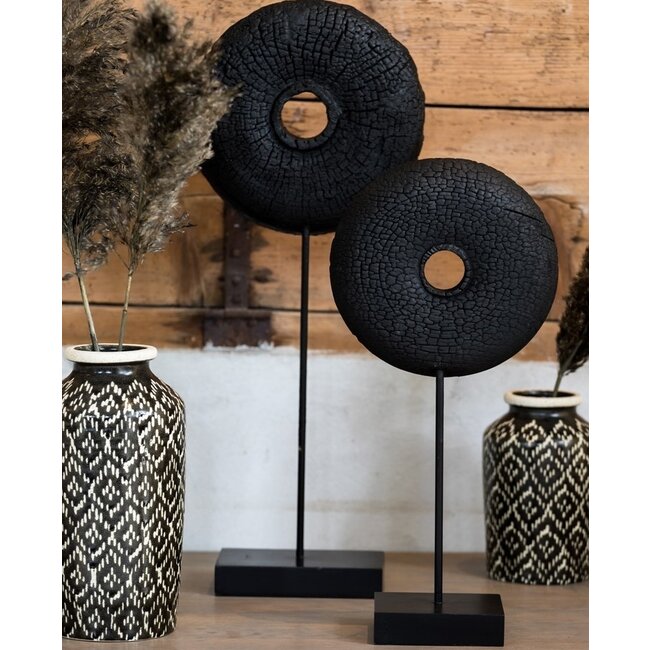 Light en Living Ornament op voet OLUMI hout zwart - 2 maten leverbaar