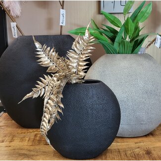 Light en Living Vaas deco RAYSKIN mat zwart - 40x14x36 cm