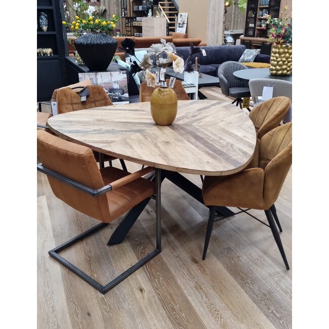 Tower Living Eettafel Trivero 150x150 Mango Naturel