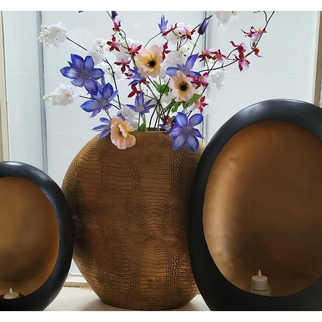 Light en Living Vaas deco 50x15x50 cm SKELD antiek  brons