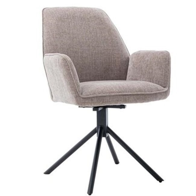 Tower Living Eettafelstoel Amaro Swivel draaistoel Nature 120 beige / grijs