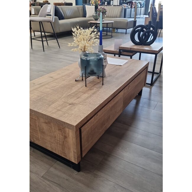 WoonMax Rimini Salontafel 2 lades Lamulux mango