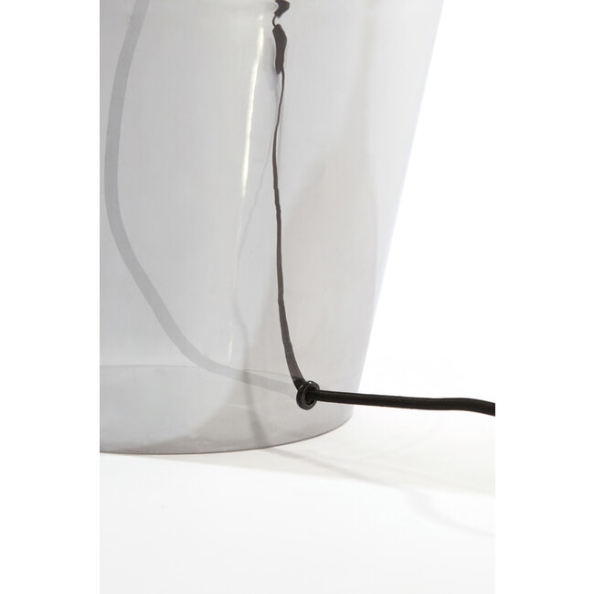 Light en Living Lampvoet Ø25x35 cm MYLES smoke glas+antiek brons