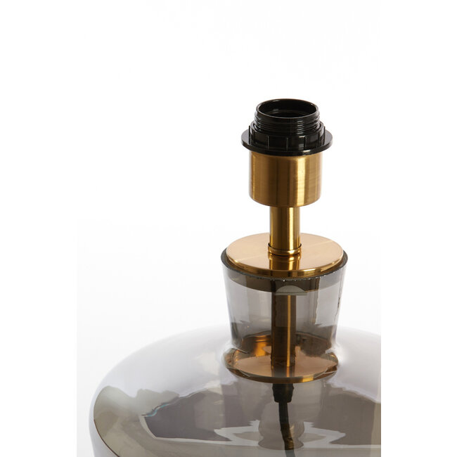 Light en Living Lampvoet Ø25x35 cm MYLES smoke glas+antiek brons