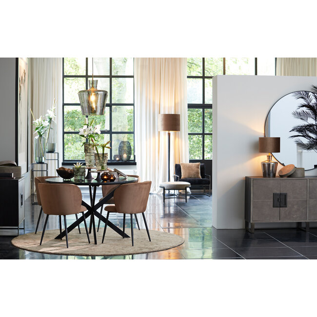 Light en Living Hanglamp Ø35x43 cm MYLES smoke glas+antiek brons