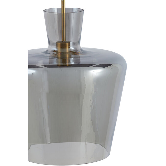 Light en Living Hanglamp Ø35x43 cm MYLES smoke glas+antiek brons