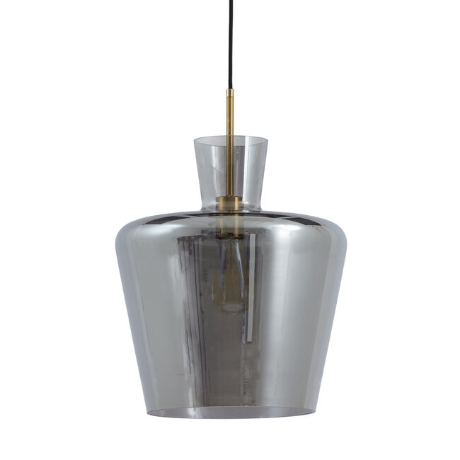 Light en Living Hanglamp Ø35x43 cm MYLES smoke glas+antiek brons
