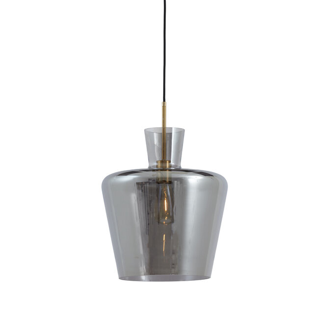 Light en Living Hanglamp Ø25x31 cm MYLES smoke glas+antiek brons