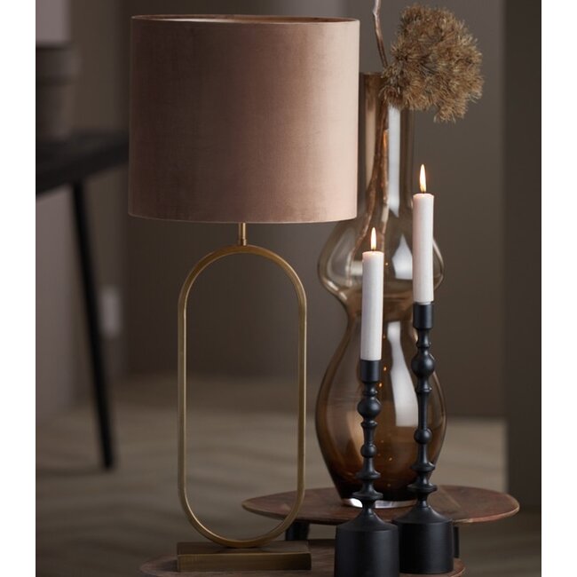 Light en Living Lampenkap cilinder 35-35-30 cm VELOURS chocolade bruin