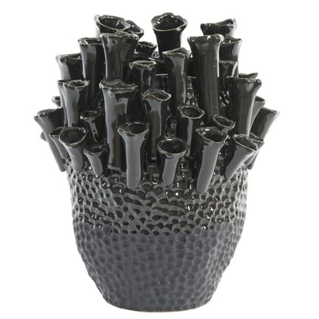 Light en Living Vaas deco Ø29x33 cm KYRAL keramiek mat zwart-glans zwart