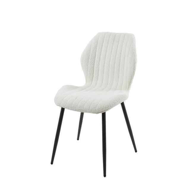 WoonStijl Eetkamerstoel Lende Boucle wit