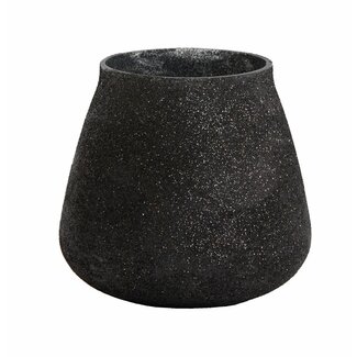 Light en Living Theelicht Siluwa Glas glitter zwart Ø9x9 cm