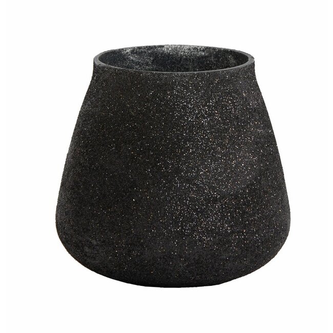 Light en Living Theelicht Siluwa Glas glitter zwart Ø9x9 cm