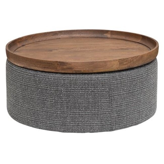 Tower Living Hocker Ossana - stof Yoko 6 met dienblad Ø 80