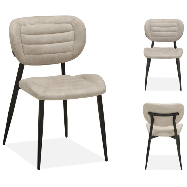 WoonMax Eettafelstoel Rikki Zorro - Antraciet, Sand of Taupe