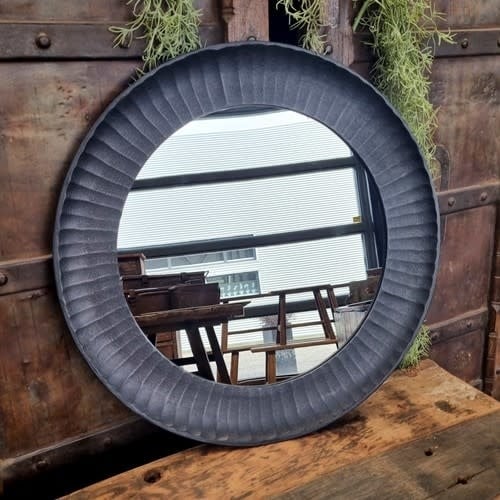 Spiegel antiek zwart rond 62 cm - Gratis thuisbezorgd - De Woon Winkel