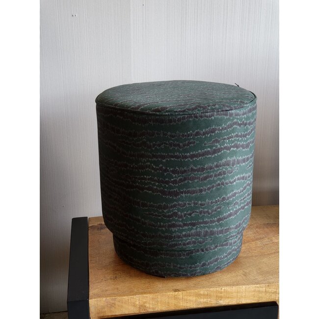 Poef The Count velvet scribble donkergroen