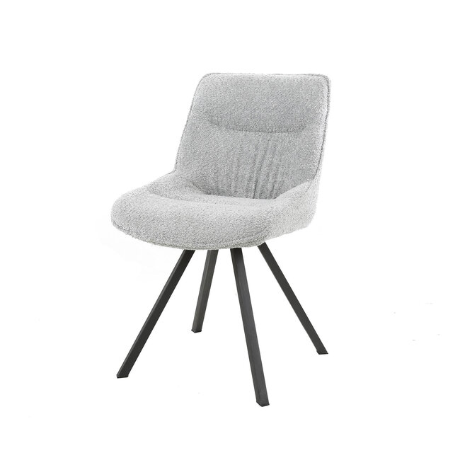 WoonStijl Eettafelstoel Plooi Boucle zilverkleurig