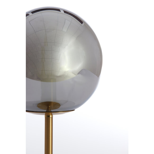 Light en Living Tafellamp Ø20x43 cm MEDINA glas  smoke+goud