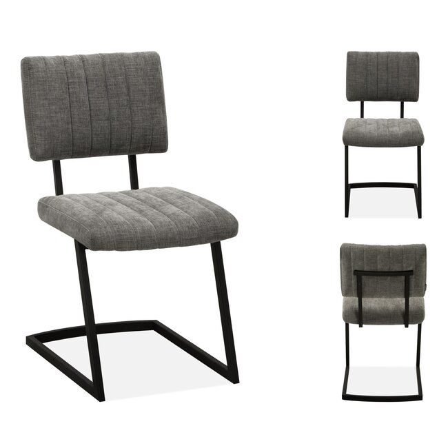 WoonMax Eettafelstoel  Turijn Miami - Ash, Zwart of Toffee