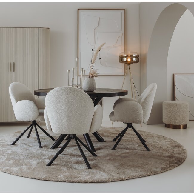 Tower Living Eettafel rond Selva mango zwart Ø 130 cm